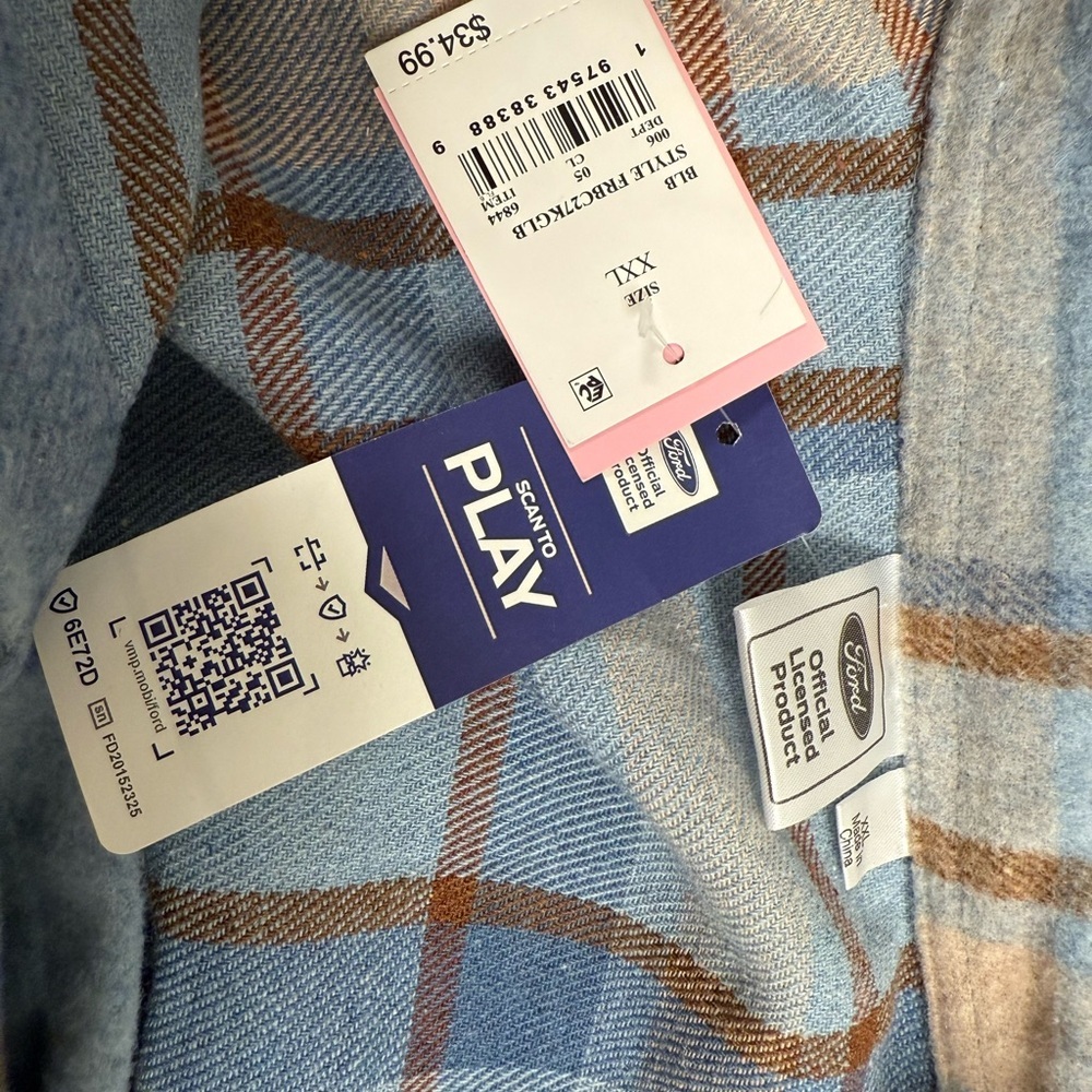 Ford Blue Plaid Button Down Shirt - Picture 8 of 9